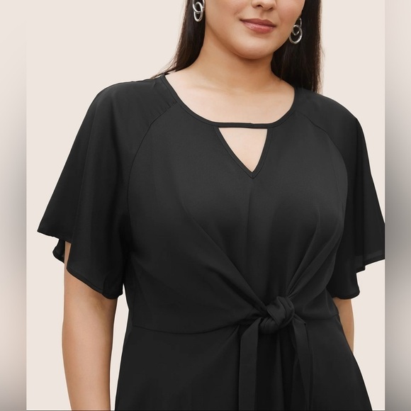 Bloomchic Keyhole Knotted Front Blouse 14/16 - Picture 3 of 10